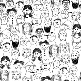 vector seamless crowd of people