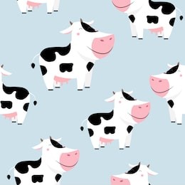 seamless pattern of cute cow. vector illustration