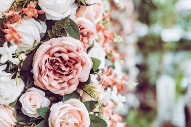 beautiful bouquet flower with copy space for background -vintage filter