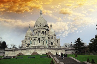 the basilica of the sacred heart with its staircase.