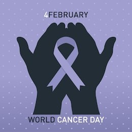 world cancer day concept. lavender ribbon. vector illustration