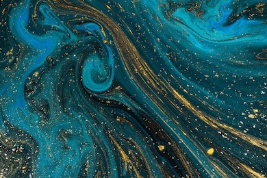 abstract paint texture art. natural luxury. blue paint with gold glitter powder. marble background.