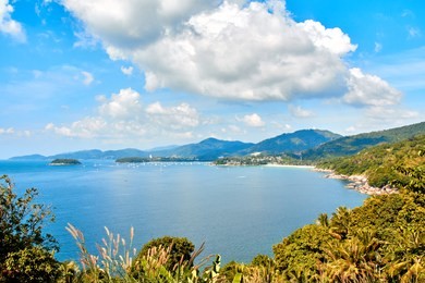 view on katathani beach adn kata beach, phuket, thailand