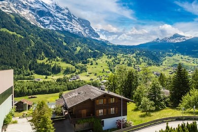 mountain near gimmelwald & murren villages near lauterbrunnen valley in a beautiful summer day, switzerland