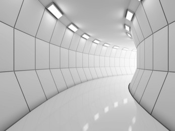 modern illuminated long corridor