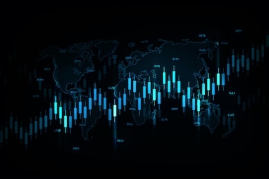 business candle stick graph chart of stock market investment trading, bullish point, bearish point for business and financial concepts, reports and investment. vector illustration