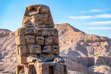 incredibly magnificent and ancient statues of colossi on the west bank of the nile. colossi memnon in luxor; luxor; egypr