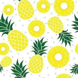 fresh pineapple seamless vector background.pineapple sliced pattern, summer colorful tropical textile print. 