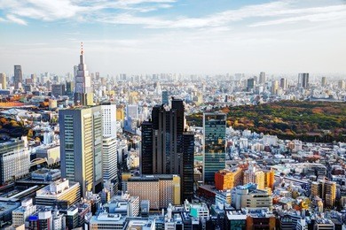afternoon cityscape of shinjuku, tokyo, japan.