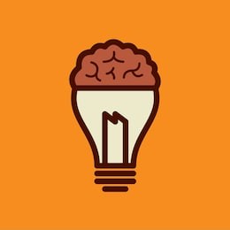 light bulb with brain vector icon, idea concept