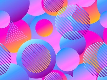 seamless pattern with circles. futurism retro background in style 1980s. retrowave. vector illustration
