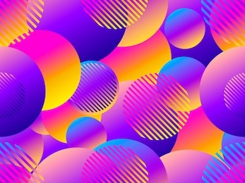 seamless pattern with circles. futurism retro background in style 1980s. retrowave. vector illustration