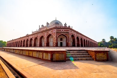 humayun tomb - majestic views of the first garden-tomb on the indian subcontinent. the tomb is an excellent example of persian architecture. located in the nizamuddin east area of delhi, india. 