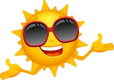 vector happy sun cartoon - separate layers for easy editing