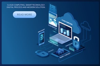 database illustration in isometric style. vector concept includes server, protection and other. may be used as landing page, web project. lock option.