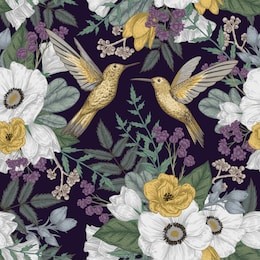 seamless floral pattern with hummingbirds. vector vintage illustration. perfect for wallpaper, greeting cards, invitations, decoration etc.