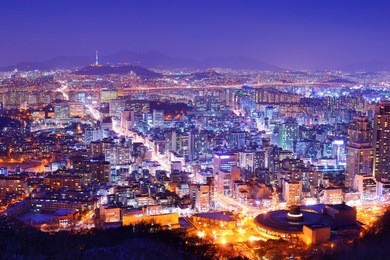 downtown cityscape of seoul, south korea