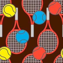 seamless tennis pattern with racquets and balls