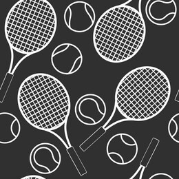 seamless tennis pattern with racquets and balls
