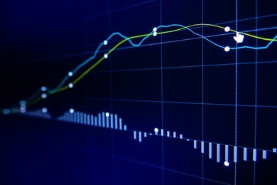 stock exchange market graph on led screen for business concept.
