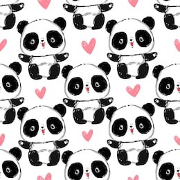 panda bear pattern seamless vector illustration. print design childish textiles