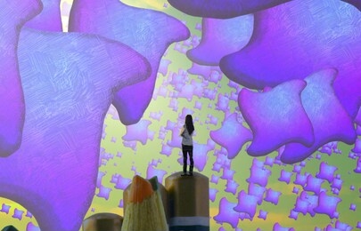 abstract irregular shape. 2d illustration. abstract dreamlike motivational image. illustration of person being in a dream in imaginary world.