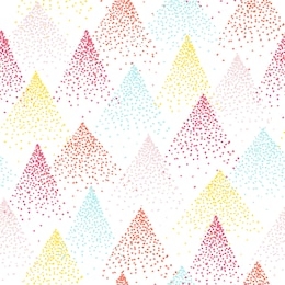 seamless hand drawn pattern with color dotted mountains 