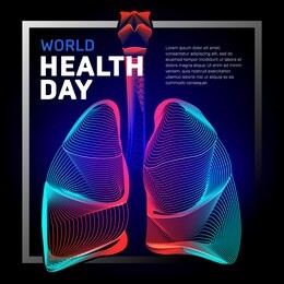vector human bronchi lungs anatomy structure with abstract 3d geometry lines and gradient waves art to asthma world tuberculosis health day or medicine respiratory system organ on dark background