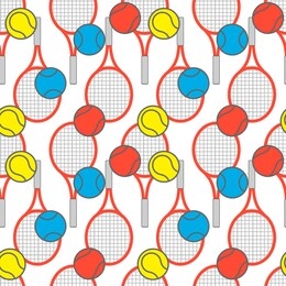 seamless tennis pattern with racquets and balls