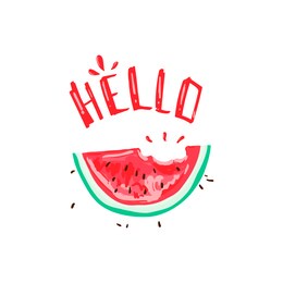 hello tropical summer slogan with watermelon illustration, t-shirt graphic, tee print design. for t-shirt or other uses,t-shirt graphics, textile graphic 