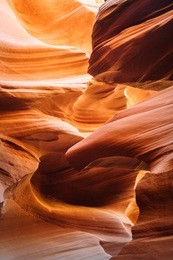 glowing sandstone in lower antelope slot canyon, page, arizona, usa