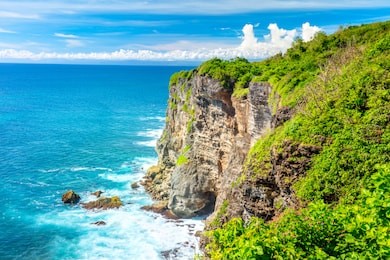 landscape of ocean and rocks, paradise and beautiful place, bali, indonesia, big size
