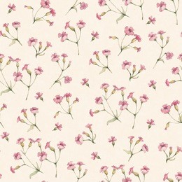 vintage seamless pattern with watercolor flowers