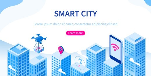 city of future concept. can use for web banner, infographics, hero images. flat isometric vector illustration isolated on white background.