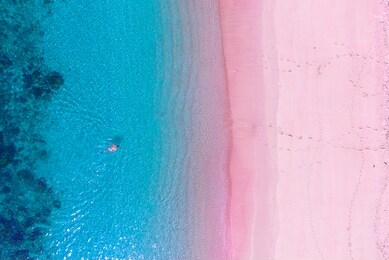 pink beach indonesia