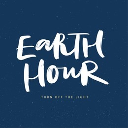 earth hour. vector holiday hand lettering