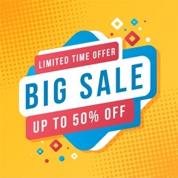 sale geometric banner template background. colorful poster for discount. vector illustration