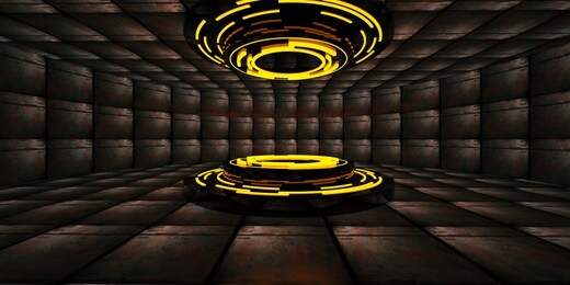 3d renderring interior sci fi  event led tv light night staging	
