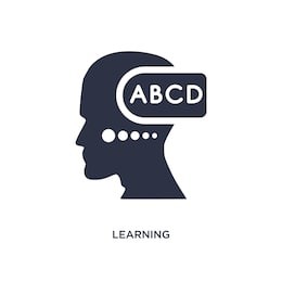 learning icon. simple element illustration from brain process concept. learning editable symbol design on white background. can be use for web and mobile.