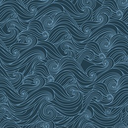 seamless abstract hand-drawn pattern, waves background. vector illustration