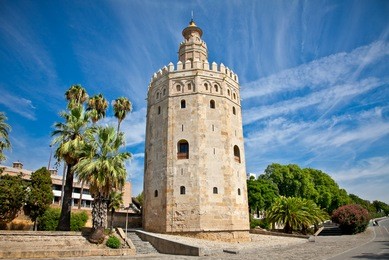 the torre del oro (gold tower), seville, andalusia, spain. it was observation tower.