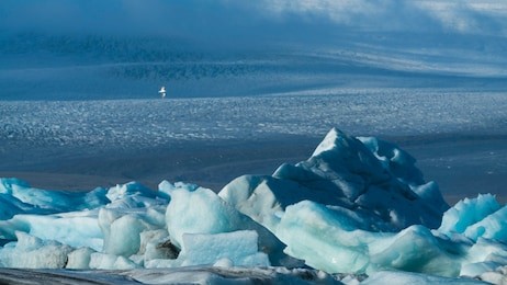 jokulsarlon glacier lagoon, one of the most famous places in iceland.	
