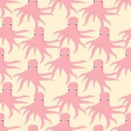 seamless pattern with octopuses
