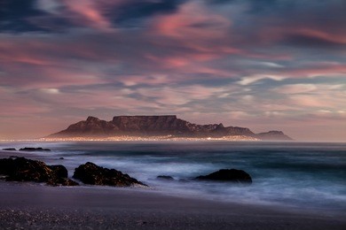 table mountain capetown sunset