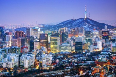 downtown cityscape of seoul, south korea