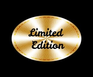 limited edition round hologram realistic sticker. medal, prize, sign, icon, logo, tag, stamp, seal. golden vector element for label design