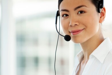 customer service representative - portrait of asian call center operator