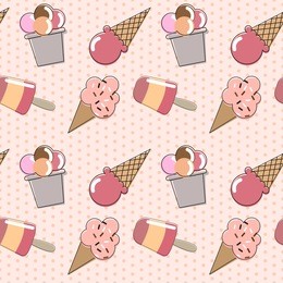 ice cream.  design template. seamless vector pattern.