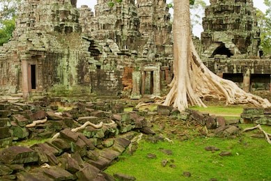 ruins of the banteay kdei temple in siem reap, cambodia. 