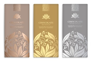 luxury golden packaging design of chocolate bars. vintage vector ornament template. elegant, classic elements. great for food, drink and other package types. can be used for background and wallpaper.